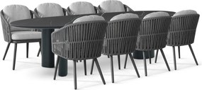 Tuinset 8 personen 300 cm Rope Grijs Santika Furniture Santika