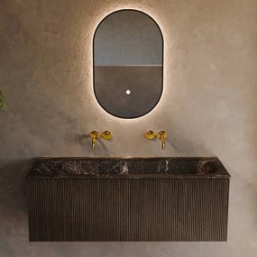 Mondiaz Kurve-dlux 120cm badmeubel shadow met 1 lade en wastafel big large midden zonder kraangat lava
