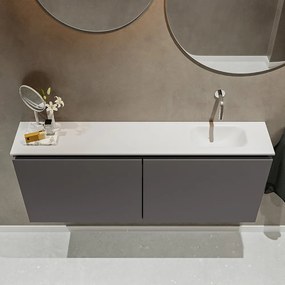 Mondiaz Ture 120cm toiletmeubel dark grey met wastafel talc rechts geen kraangat