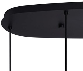 Moderne hanglamp zwart met smoke glas 6-lichts - Duplantis