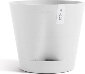 Ecopots bloempot Venice 2 20- Rond - Pure White - Diameter 20,1 x H17,7 cm