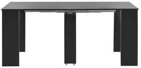 vidaXL Eettafel verlengbaar 175x90x75 cm hoogglans zwart