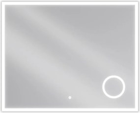 Mexen Kala badkamerspiegel verlicht met cosmeticaspiegel 100 x 80 cm, LED 6000K, anti-condens - 9820-100-080-611-00