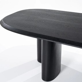 Eleonora Walter Eettafel Zwart Hout Organisch 220x100 Cm - 220 X 100cm.