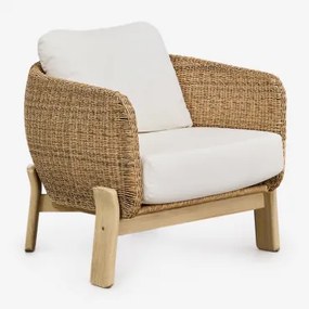 Fauteuil Van Acaciahout En Synthetisch Rotan Leilan Marrón Acacia Claro - Sklum