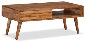 vidaXL Salontafel met bewerkte lade 100x50x40 cm massief hout