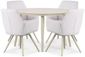 Tuinset 4 personen 120 cm Outdoor textiel Grijs Lifestyle Garden Furniture Andorra/Vienna