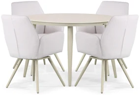 Tuinset 4 personen 120 cm Outdoor textiel Grijs Lifestyle Garden Furniture Andorra/Vienna