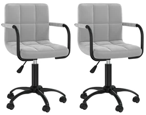 vidaXL Eetkamerstoelen draaibaar 2 st fluweel lichtgrijs