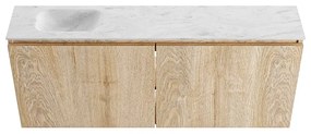 Mondiaz Ture DLux toiletmeubel 120cm washed oak met wastafel opalo links zonder kraangat