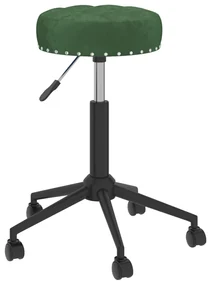 vidaXL Eetkamerstoelen draaibaar 4 st fluweel donkergroen