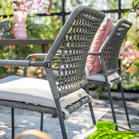 Garden Impressions Natas tuinstoel stapelbaar grijs - 2 stuks