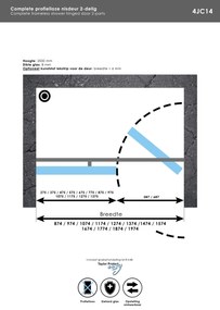 Brauer JC profielloze nisdeur 160cm met 60cm deur zwart mat