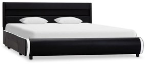 vidaXL Bedframe met LED kunstleer zwart 140x200 cm