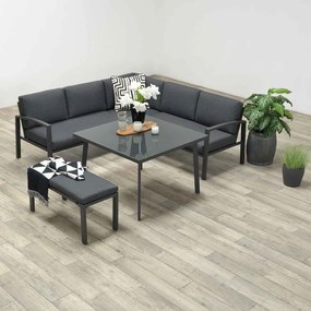 Garden Impressions Tropea lounge dining set 5-delig - donker grijs
