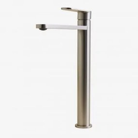 Alameda Messing Wastafelkraan ↑30 Cm & Geborsteld Grijs - Sklum