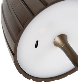 LED Tafellamp brons 3-staps dimbaar in kelvin oplaadbaar - Dolce Modern rond Binnenverlichting Lamp