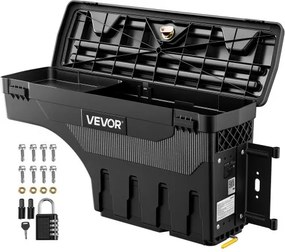 VEVOR Opbergbox voor laadbak 25L Waterdichte ABS Gereedschapskist Zwart 180° Draaibaar, met cijferslot, voor Dodge Ram 1500 (2019–2023), Passagierszijde Rechts (Boren vereist)