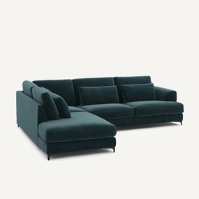 Hoekslaapbank links fluweel chenille, Marsile