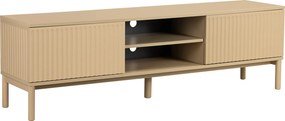 Mat Beige Tv-meubel Met Ribbels - 180x40x55cm.