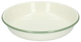 Bord pasta, emaille, groengrijs/wit,Ø 23 cm