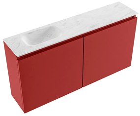 Mondiaz Ture DLux toiletmeubel 100cm fire met wastafel opalo links zonder kraangat