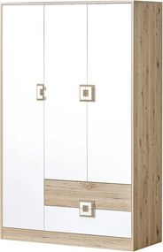 Kledingkast Tolfere 103, Licht eiken, Wit, 190x120x50cm, 91.59 kg, Kledingkast deuren: Met scharnieren, Aantal planken: 4, Aantal planken: 4