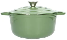 Braadpan, gietijzer, groen,Ø 24 cm