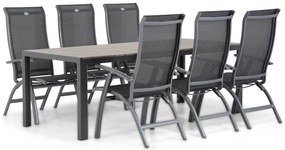 Tuinset 6 personen 217 cm Aluminium/Textileen /Aluminium/textileen Grijs Hartman Summerland/Young