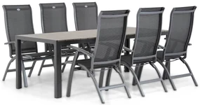 Tuinset 6 personen 217 cm Aluminium/Textileen /Aluminium/textileen Grijs Hartman Summerland/Young