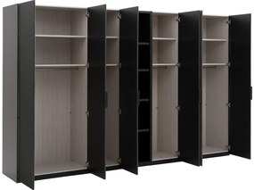 Goossens Excellent Kast Systeem Statement Compleet, 6 draaideuren met 50 cm breed rek element, 350 cm breed 223 cm hoog 61 cm diep