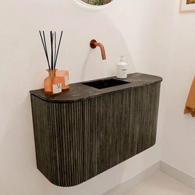 Mondiaz Joya DLux 75cm toiletmeubel ronding links/rechts shadow met wastafel faye midden zonder kraangat lava