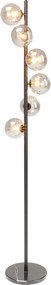Vloerlamp Met Glazen Bollen Zwart