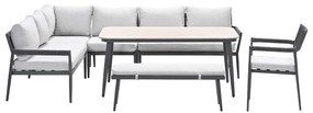 Garden Impressions Tineo lounge dining set 7-delig - donker grijs