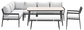 Garden Impressions Tineo lounge dining set 7-delig - donker grijs