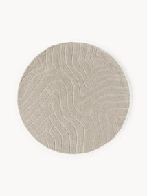 Rond handgetuft wollen vloerkleed Aaron