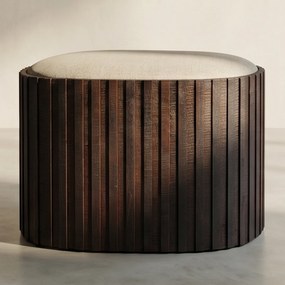Dutchbone Bay Low Houten Hocker Met Opbergruimte