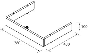 Muebles plint voor badkamermeubel 80cm walnoot