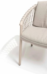 4 Seasons Outdoor Allora tuinset latte met Quatro tafel met Robusto teak blad 220 x 95 cm * Sale * Tuinset   beige weerbestendig