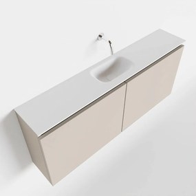 Mondiaz Ture 120cm toiletmeubel linen met wastafel talc midden geen kraangat