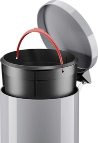 Hailo hailo solid m - (3*) zilver - Afvalbak - 28x28x36cm - gelakt staal / kunststof - 12 liter
