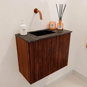 Mondiaz Joya DLux 50cm toiletmeubel ruby met wastafel faye links zonder kraangat lava