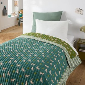 Gewatteerd bedsprei met tijgerprint, van gewassen katoen, ANOKI