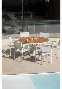 Ronde Tuinset Met Tafel (ø140 Cm) En 6 Stoelen Archer Gardenia Wit - Sklum
