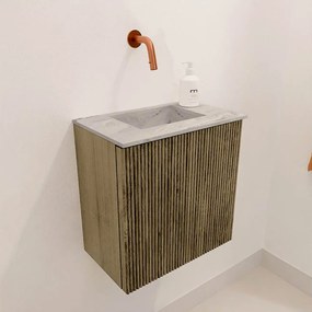 Mondiaz Joya DLux 40cm toiletmeubel dusk met wastafel faye midden zonder kraangat glace