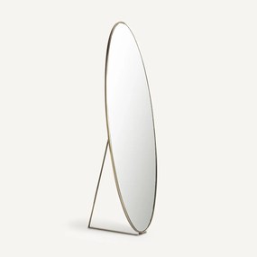 Ovalen spiegel op voet in metaal ijzer, H170cm, Koban