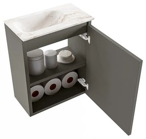 Mondiaz Ture DLux toiletmeubel 40cm smoke met wastafel frappe links zonder kraangat