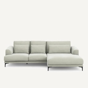 XL longchair met rechterhoek van stonewashed fluweel, MARSILE