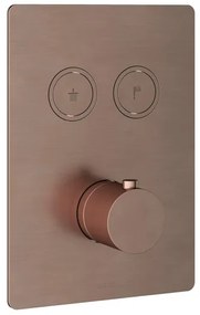 Hotbath Cobber afbouwdeel inbouwthermostaat met 2 pushbuttons geborsteld koper PVD PB009QEXTBCP
