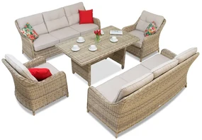 Tuinpunt technorattan set Toledo Apetito 8 beige